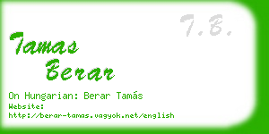 tamas berar business card